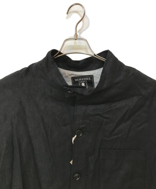 WORKERS（ワーカーズ）WORKERS (ワーカーズ) FORESTIER FRENCH LINEN HERRINGBONE ジャケット ブラック サイズ:42の古着・服飾アイテム