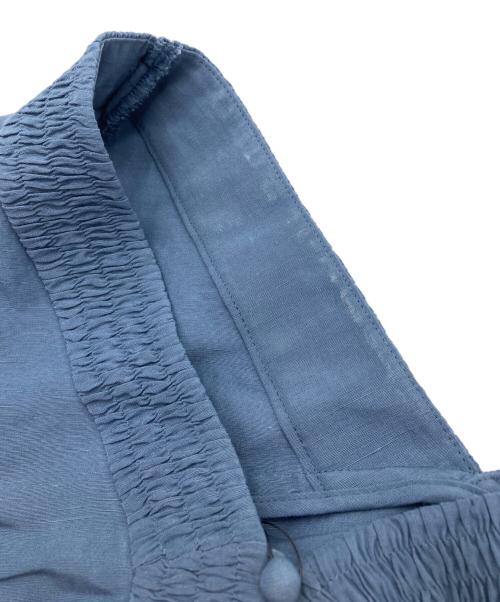 Spick and Span（スピック＆スパン）Spick and Span (スピックアンドスパン) リネン混シャーリングVワンピース ブルー サイズ:36の古着・服飾アイテム