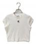 Calvin Klein Jeans（カルバンクラインジーンズ）の古着「MONOGRAM LOGO SLIM FIT CROPPED T-SHIRT モノグラムロゴ スリムフィット クロップドTシャツ 」｜ホワイト