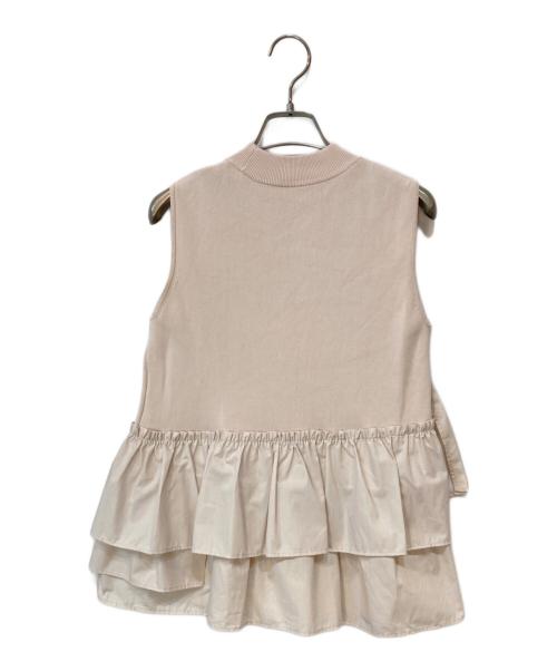 Diagram（ダイアグラム）Diagram (ダイアグラム) ヘムフリルノースリーブ ノースリーブニット ベージュ サイズ:36の古着・服飾アイテム