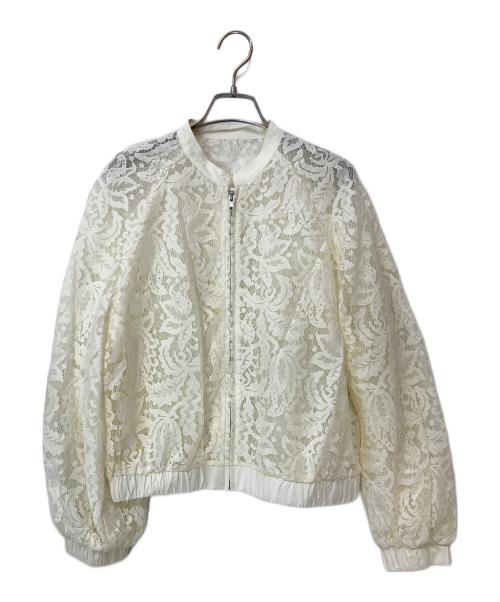 Sov.（ソブ）Sov. (ソブ) リーフレースブルゾン ホワイト サイズ:Fの古着・服飾アイテム