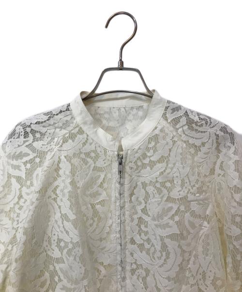 Sov.（ソブ）Sov. (ソブ) リーフレースブルゾン ホワイト サイズ:Fの古着・服飾アイテム