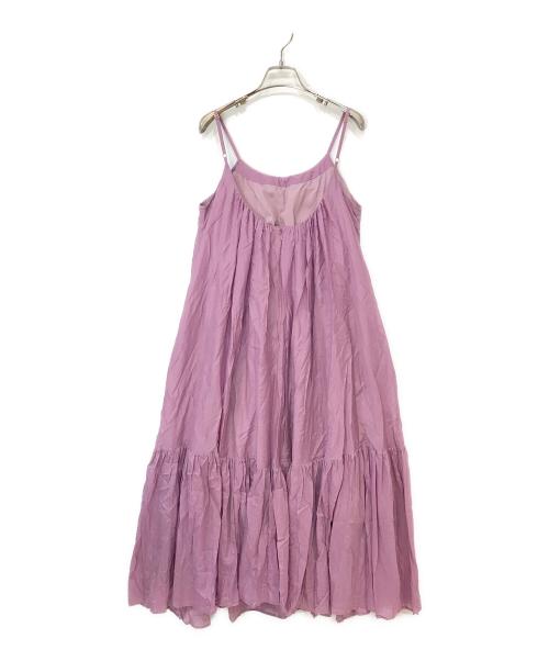 Estella.K（エステラケー）Estella.K (エステラケー) Dramatic summer belted dress バイオレット サイズ:Fの古着・服飾アイテム