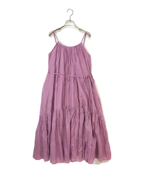 Estella.K（エステラケー）Estella.K (エステラケー) Dramatic summer belted dress バイオレット サイズ:Fの古着・服飾アイテム