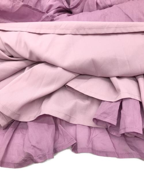 Estella.K（エステラケー）Estella.K (エステラケー) Dramatic summer belted dress バイオレット サイズ:Fの古着・服飾アイテム