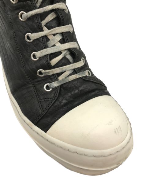 RICK OWENS（リックオウエンス）RICK OWENS (リックオウエンス) RAMONES LOW レザーローカットスニーカー ブラック サイズ:41の古着・服飾アイテム