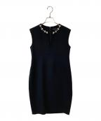 YOKO CHANヨーコチャン）の古着「Bijou Slit-line Dress  ノースリーブワンピース」｜ブラック