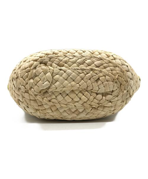 COACH（コーチ）COACH (コーチ) SMALL STRAW TOTE バッグ ベージュ×グリーン サイズ:-の古着・服飾アイテム