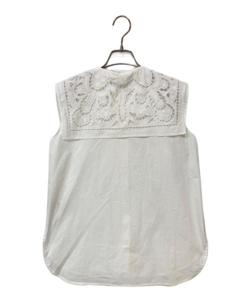 Mystrada（マイストラーダ）Mystrada (マイストラーダ) 安西こずえ (アンザイコズエ) カットワーク衿ブラウス ホワイト サイズ:38の古着・服飾アイテム