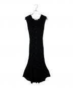 Snidelスナイデル）の古着「Susフロントボタンノースリニットワンピ ース」｜ブラック