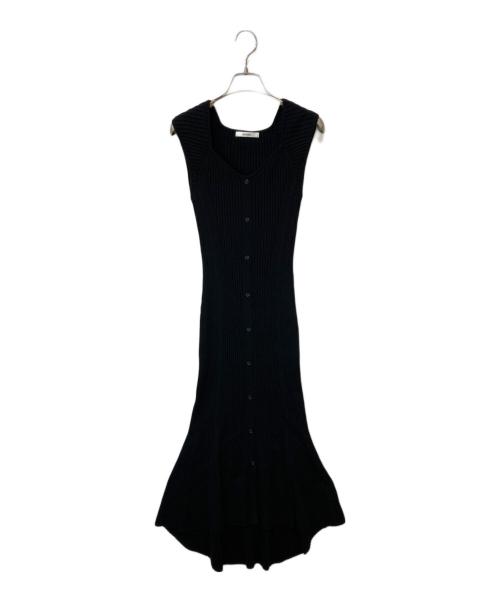 Snidel（スナイデル）Snidel (スナイデル) Susフロントボタンノースリニットワンピ ース ブラック サイズ:ONE SIZEの古着・服飾アイテム