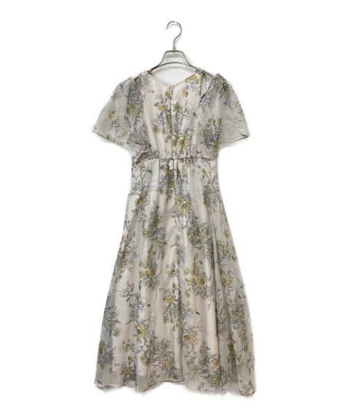 MERCURY DUO（マーキュリーデュオ）MERCURY DUO (マーキュリーデュオ) レイヤードライクフラワープリントワンピース イエロー×アイボリー サイズ:Sの古着・服飾アイテム