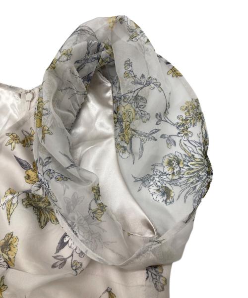 MERCURY DUO（マーキュリーデュオ）MERCURY DUO (マーキュリーデュオ) レイヤードライクフラワープリントワンピース イエロー×アイボリー サイズ:Sの古着・服飾アイテム