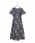 MERCURY DUOマーキュリーデュオ）の古着「フレアースリーブフラワーワンピース」｜グレー