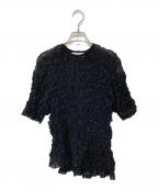 HeRIN.CYEヘリンドットサイ）の古着「Square shirring tops」｜ブラック