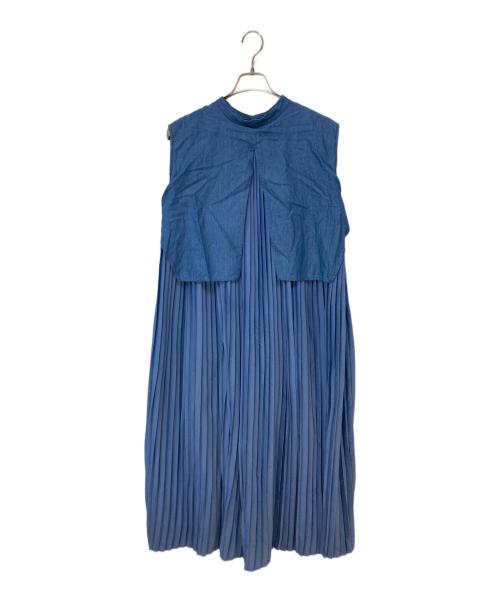 ear PAPILLONNER（イアパピヨネ）ear PAPILLONNER (イアパピヨネ) ノースリーブワンピース ブルー サイズ:Fの古着・服飾アイテム