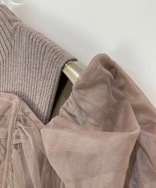 Snidel（スナイデル）Snidel (スナイデル) チュールボレロリブニットワンピース ピンク サイズ:Freeの古着・服飾アイテム