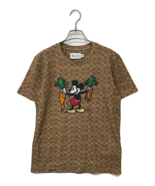 COACH（コーチ）COACH (コーチ) DISNEY (ディズニー) シグネチャーTシャツ ブラウン サイズ:Sの古着・服飾アイテム