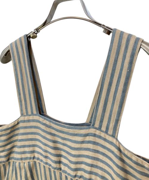 KAPITAL（キャピタル）KAPITAL (キャピタル) リネンストライプサロペット ベージュ×ブルーの古着・服飾アイテム