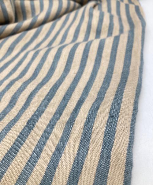 KAPITAL（キャピタル）KAPITAL (キャピタル) リネンストライプサロペット ベージュ×ブルーの古着・服飾アイテム