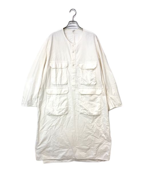 FIRMUM（フィルマム）FIRMUM (フィルマム) レーヨンシーチングガーメントダイロングプルオーバー ホワイト サイズ:Sの古着・服飾アイテム