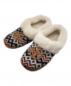 TORY BURCHトリーバーチ）の古着「ムートン スリッポン サンダル」｜ホワイト×レッド×ブラック