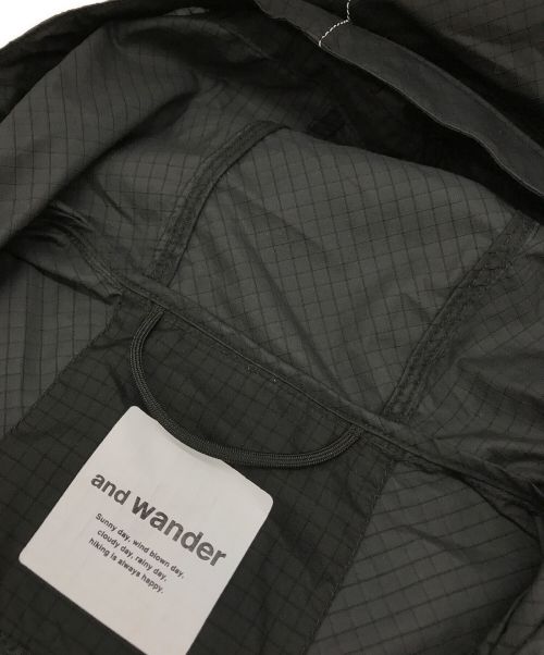 and wander（アンドワンダー）and wander (アンドワンダー) breath rip hoodie/ブレスリップフーディ ブラック サイズ:Mの古着・服飾アイテム