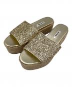 MIU MIUミュウミュウ）の古着「グリッター エスパドリーユ」｜ブラウン