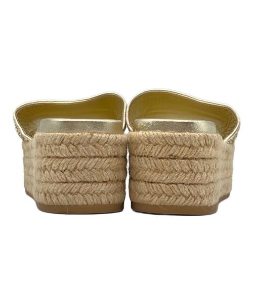 MIU MIU（ミュウミュウ）MIU MIU (ミュウミュウ) グリッター エスパドリーユ ブラウン サイズ:37 1/2の古着・服飾アイテム