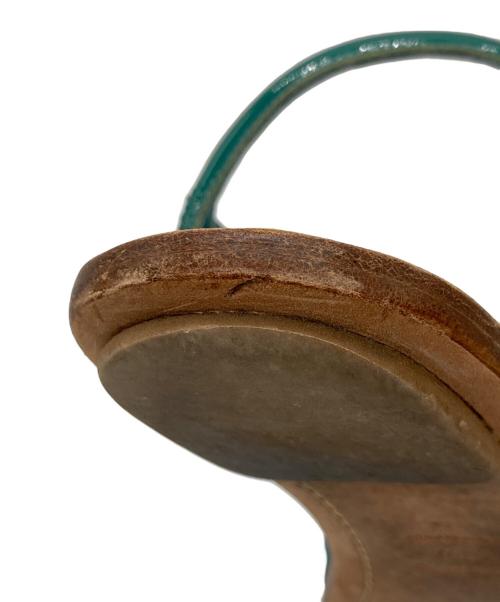 PRADA（プラダ）PRADA (プラダ) ウッドソール サンダル グリーン×ブラウン サイズ:37 1/2の古着・服飾アイテム