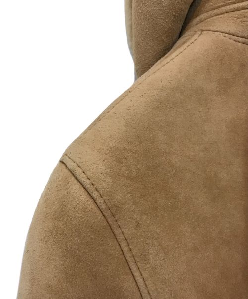 SKIN VALLEY（スキンバレー）SKIN VALLEY (スキンバレー) 本革ラムレザーフーデット ボア コート ブラウン サイズ:-の古着・服飾アイテム