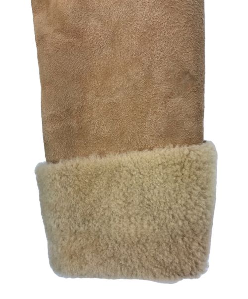 SKIN VALLEY（スキンバレー）SKIN VALLEY (スキンバレー) 本革ラムレザーフーデット ボア コート ブラウン サイズ:-の古着・服飾アイテム