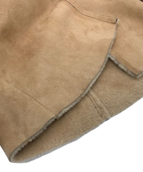 SKIN VALLEY（スキンバレー）SKIN VALLEY (スキンバレー) 本革ラムレザーフーデット ボア コート ブラウン サイズ:-の古着・服飾アイテム