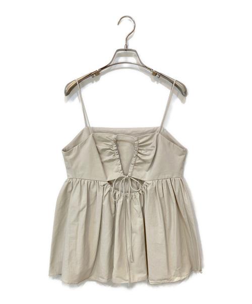 BEAUTY&YOUTH（ビューティーアンドユース）BEAUTY&YOUTH (ビューティーアンドユース) コットンナイロン バックホール キャミソール ベージュ サイズ:FREEの古着・服飾アイテム