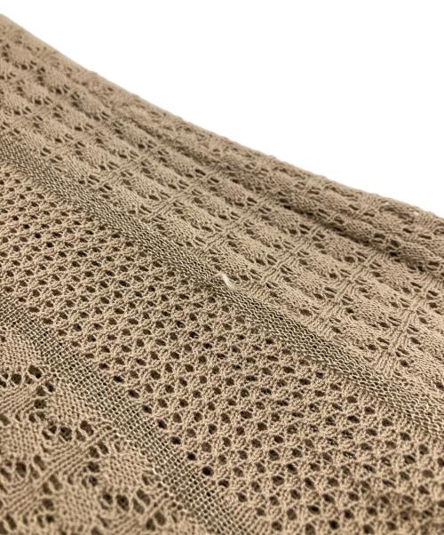 anuans（アニュアンス）anuans (アニュアンス) アシメティアード透かし編みニットワンピース ベージュ サイズ:Fの古着・服飾アイテム