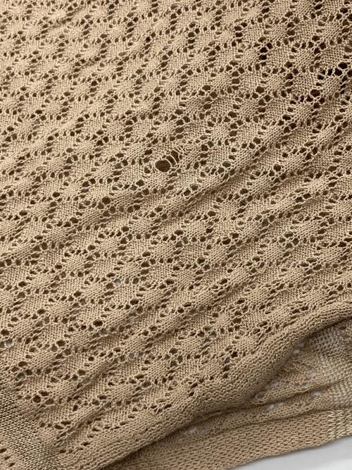 anuans（アニュアンス）anuans (アニュアンス) アシメティアード透かし編みニットワンピース ベージュ サイズ:Fの古着・服飾アイテム