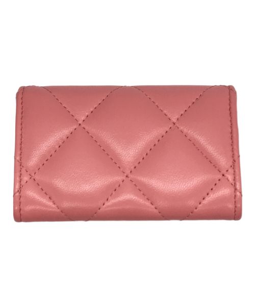 CHANEL（シャネル）CHANEL (シャネル) 19(ナインティーン) フラップカードホルダー ピンク サイズ:-の古着・服飾アイテム