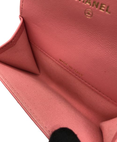 CHANEL（シャネル）CHANEL (シャネル) 19(ナインティーン) フラップカードホルダー ピンク サイズ:-の古着・服飾アイテム