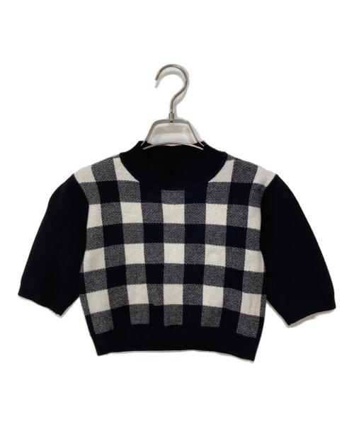 darich（ダーリッチ）darich (ダーリッチ) ギンガムチェックニットセットアップ ホワイト×ブラック サイズ:Freeの古着・服飾アイテム