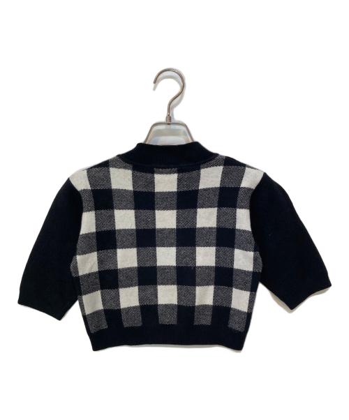 darich（ダーリッチ）darich (ダーリッチ) ギンガムチェックニットセットアップ ホワイト×ブラック サイズ:Freeの古着・服飾アイテム