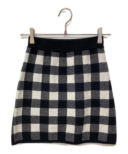 darich（ダーリッチ）darich (ダーリッチ) ギンガムチェックニットセットアップ ホワイト×ブラック サイズ:Freeの古着・服飾アイテム