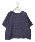 PLEATS PLEASEプリーツプリーズ）の古着「ボーダーカットソー」｜パープル