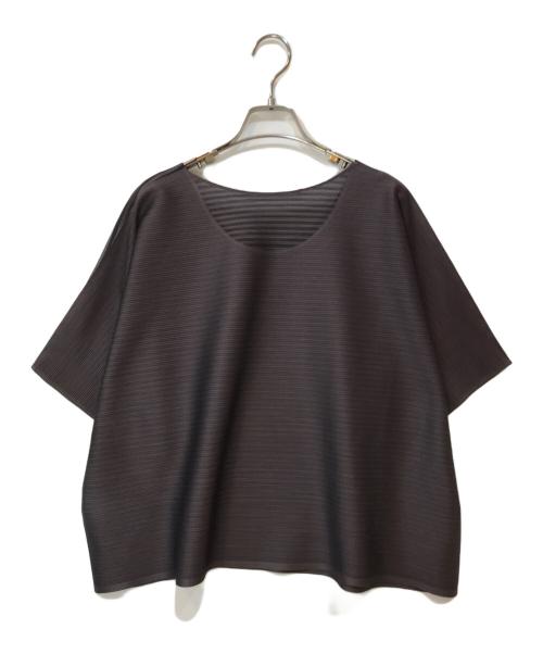 PLEATS PLEASE（プリーツプリーズ）PLEATS PLEASE (プリーツプリーズ) ボーダーカットソー グレー サイズ:3の古着・服飾アイテム