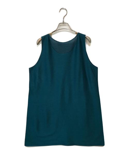 PLEATS PLEASE（プリーツプリーズ）PLEATS PLEASE (プリーツプリーズ) ノースリーブロングカットソー グリーン サイズ:3の古着・服飾アイテム