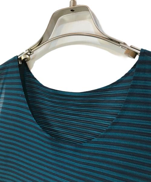 PLEATS PLEASE（プリーツプリーズ）PLEATS PLEASE (プリーツプリーズ) ノースリーブロングカットソー グリーン サイズ:3の古着・服飾アイテム