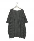 PLEATS PLEASEプリーツプリーズ）の古着「半袖ロングカットソー」｜グレー