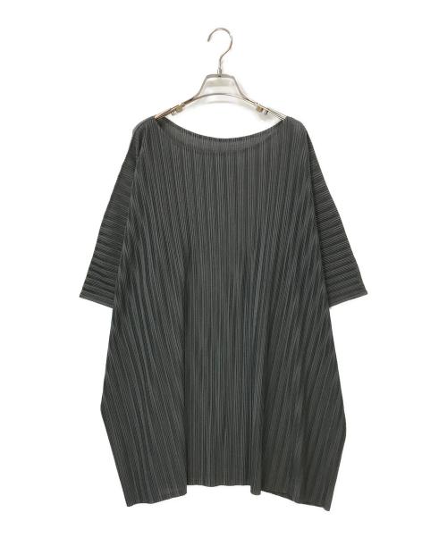 PLEATS PLEASE（プリーツプリーズ）PLEATS PLEASE (プリーツプリーズ) 半袖ロングカットソー グレー サイズ:3の古着・服飾アイテム