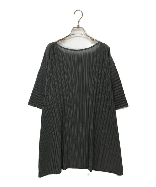 PLEATS PLEASE（プリーツプリーズ）PLEATS PLEASE (プリーツプリーズ) 半袖ロングカットソー グレー サイズ:3の古着・服飾アイテム