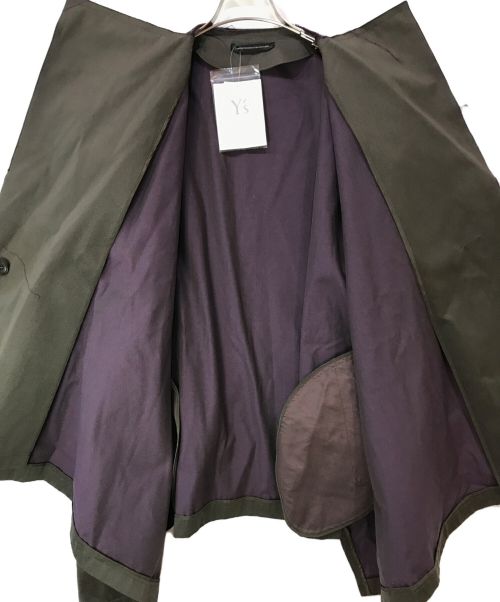 Y's（ワイズ）Y's (ワイズ) DOUBLE FACED TWILL NO COLLAR SHORT COAT カーキ サイズ:01の古着・服飾アイテム