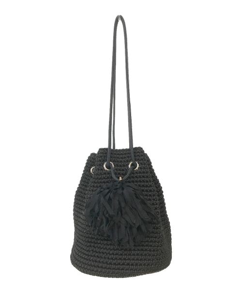LUDLOW（ラドロー）LUDLOW (ラドロー) 編み紐 コードタッセルフリンジ ショルダーバッグ ブラック サイズ:-の古着・服飾アイテム
